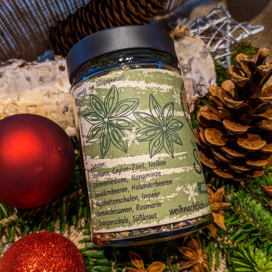 Santa Weihnachts-Kräutertee von bonoboherbs – linke Seitenansicht