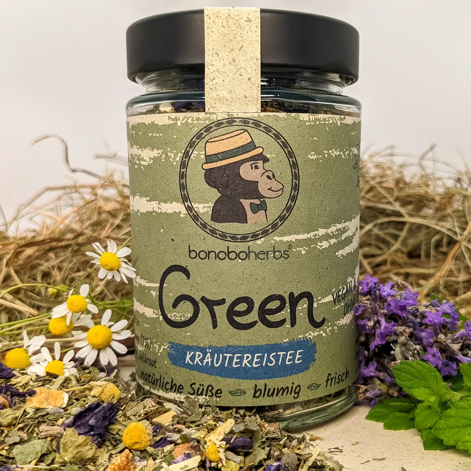 Green Kräutertee von bonoboherbs – Vorne