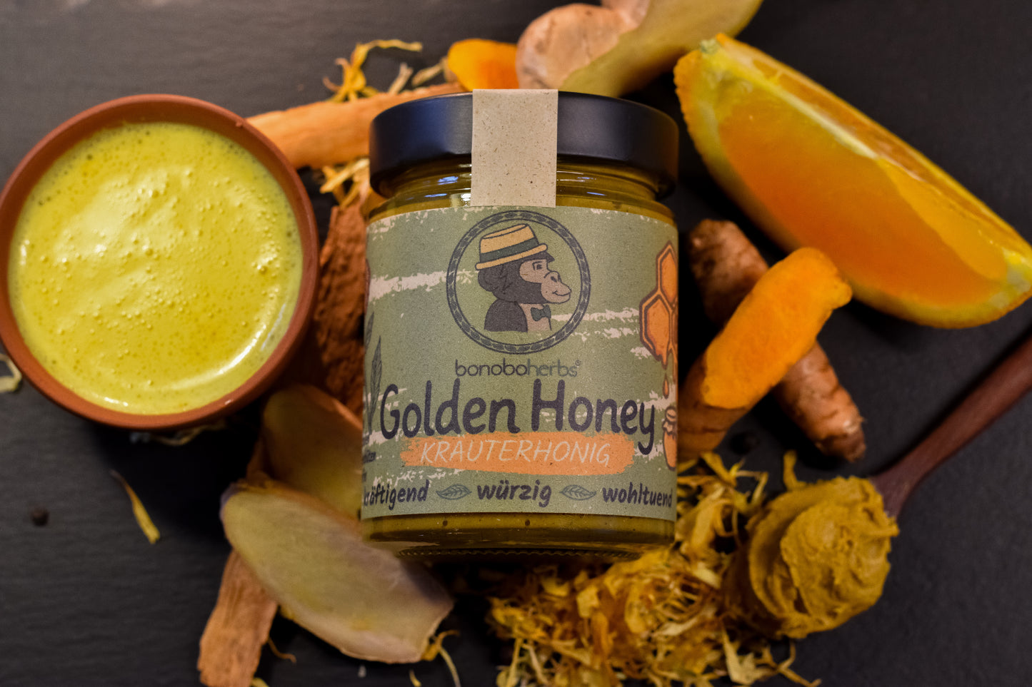 Golden Honey – Golden Milk Kräuterhonig mit Kurkuma & Ingwer