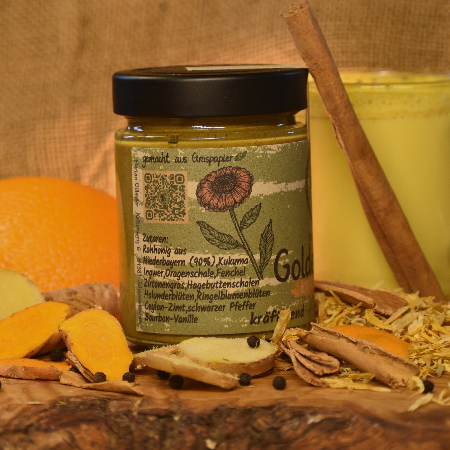 Golden Honey – Golden Milk Kräuterhonig mit Kurkuma & Ingwer